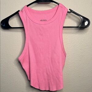 Wild Fable Pink Cropped Ribbed Tank Top